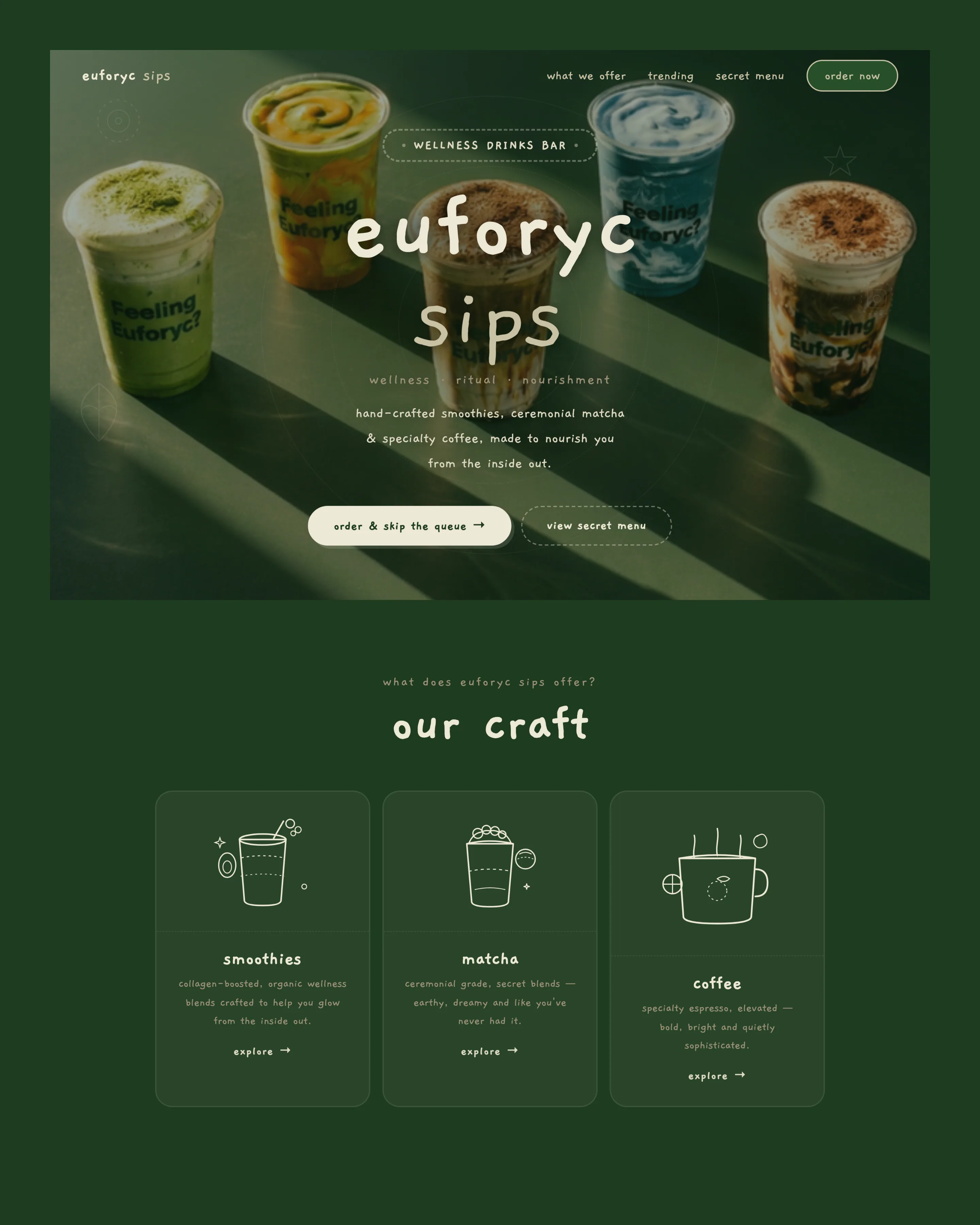 Euforyc Sips's home page, from the top.