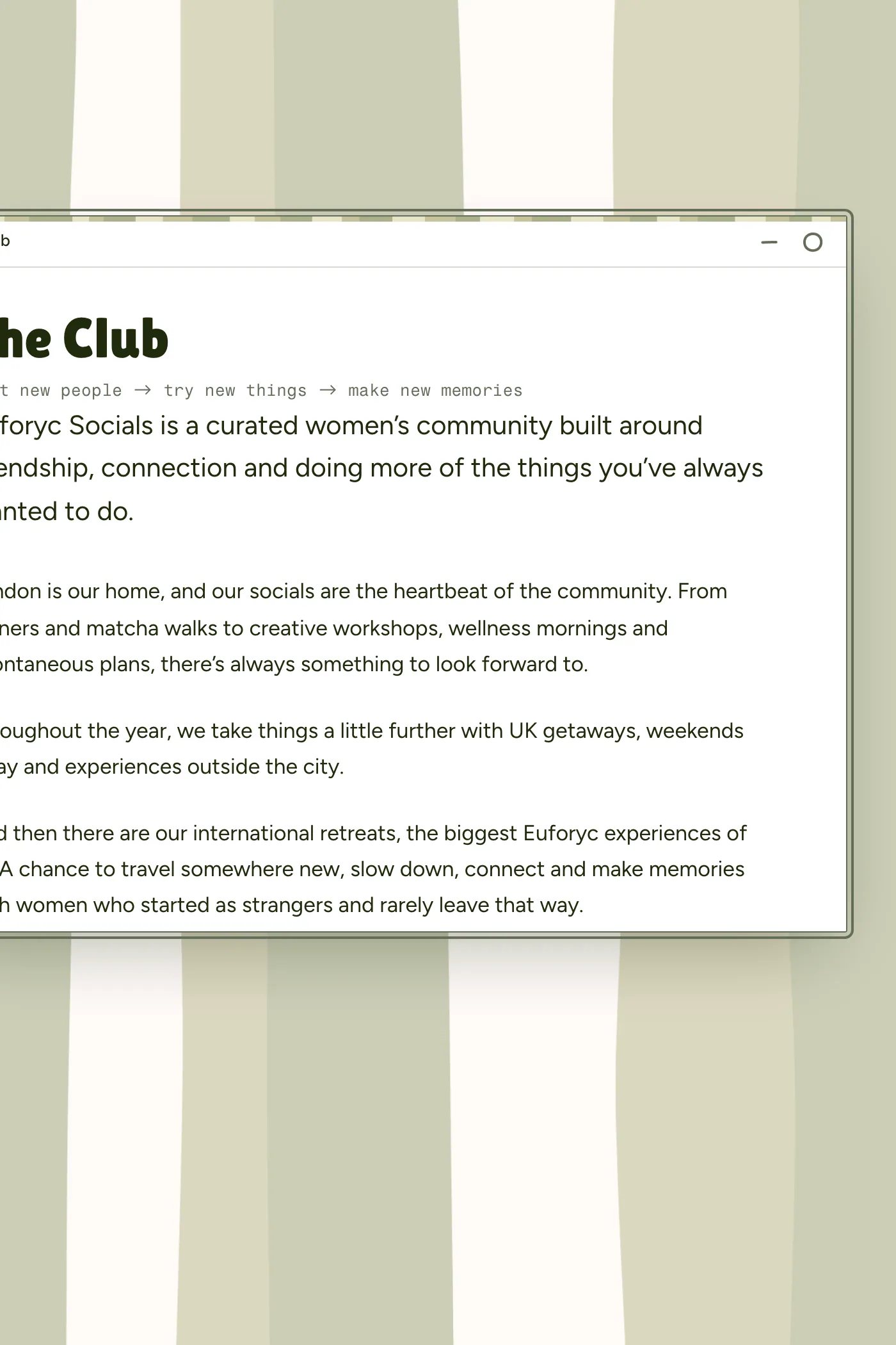 Another close-up of Euforyc Social's site.