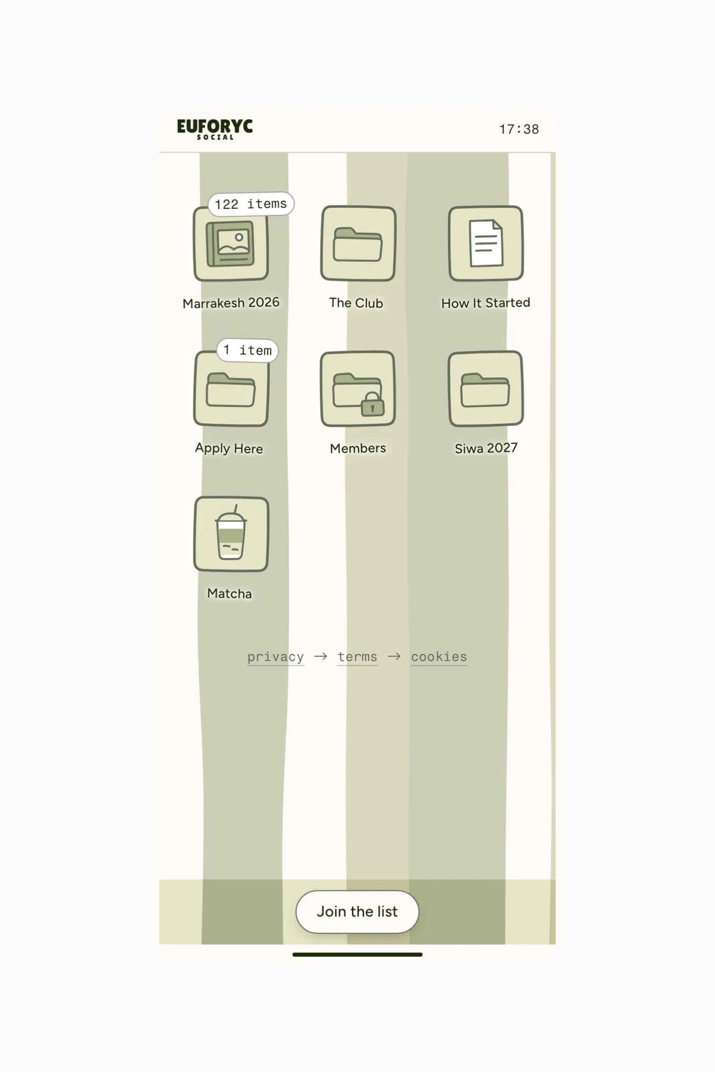 Euforyc Social on a phone.