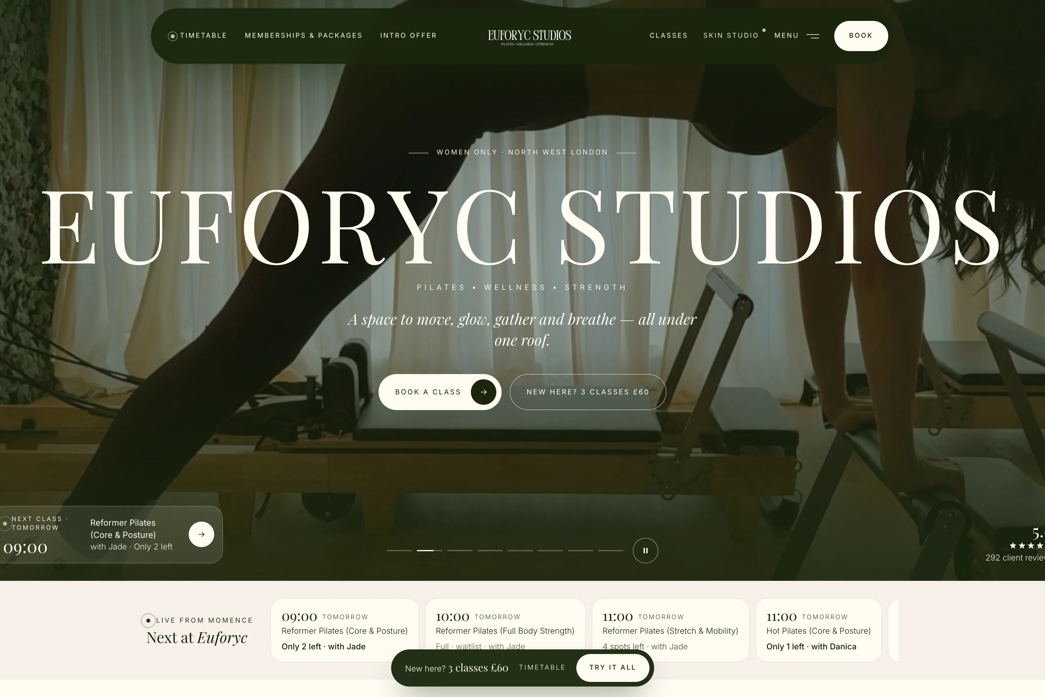 The first screen of Euforyc Studios's website.