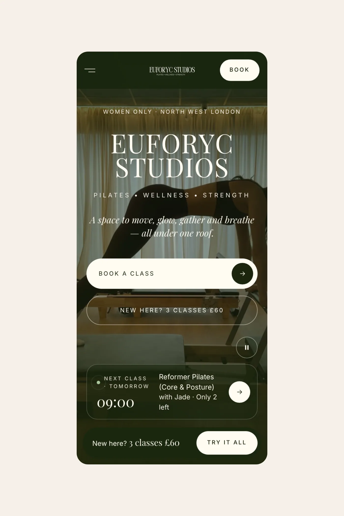 Euforyc Studios on a phone.