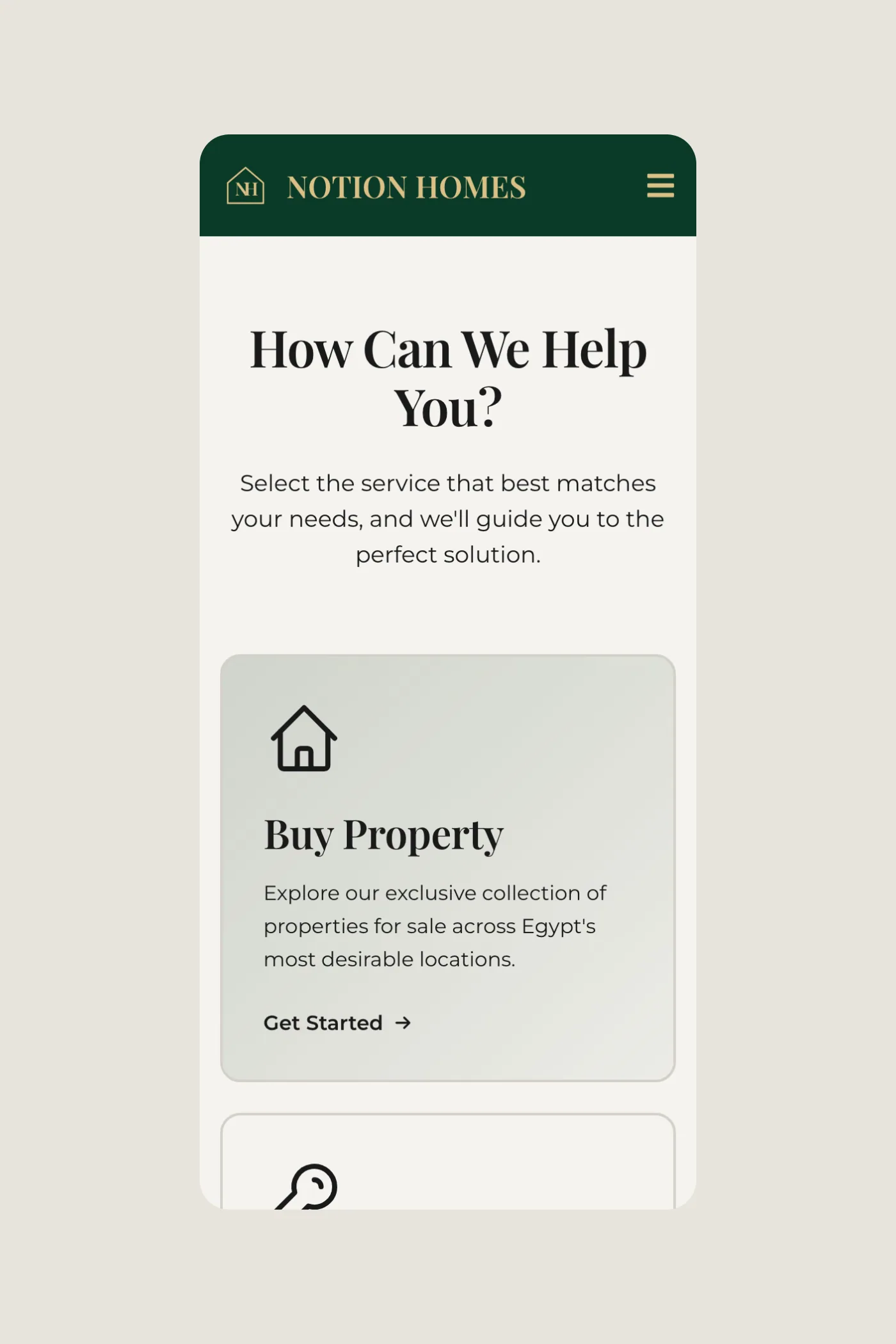 Another page of Notion Homes on a phone.