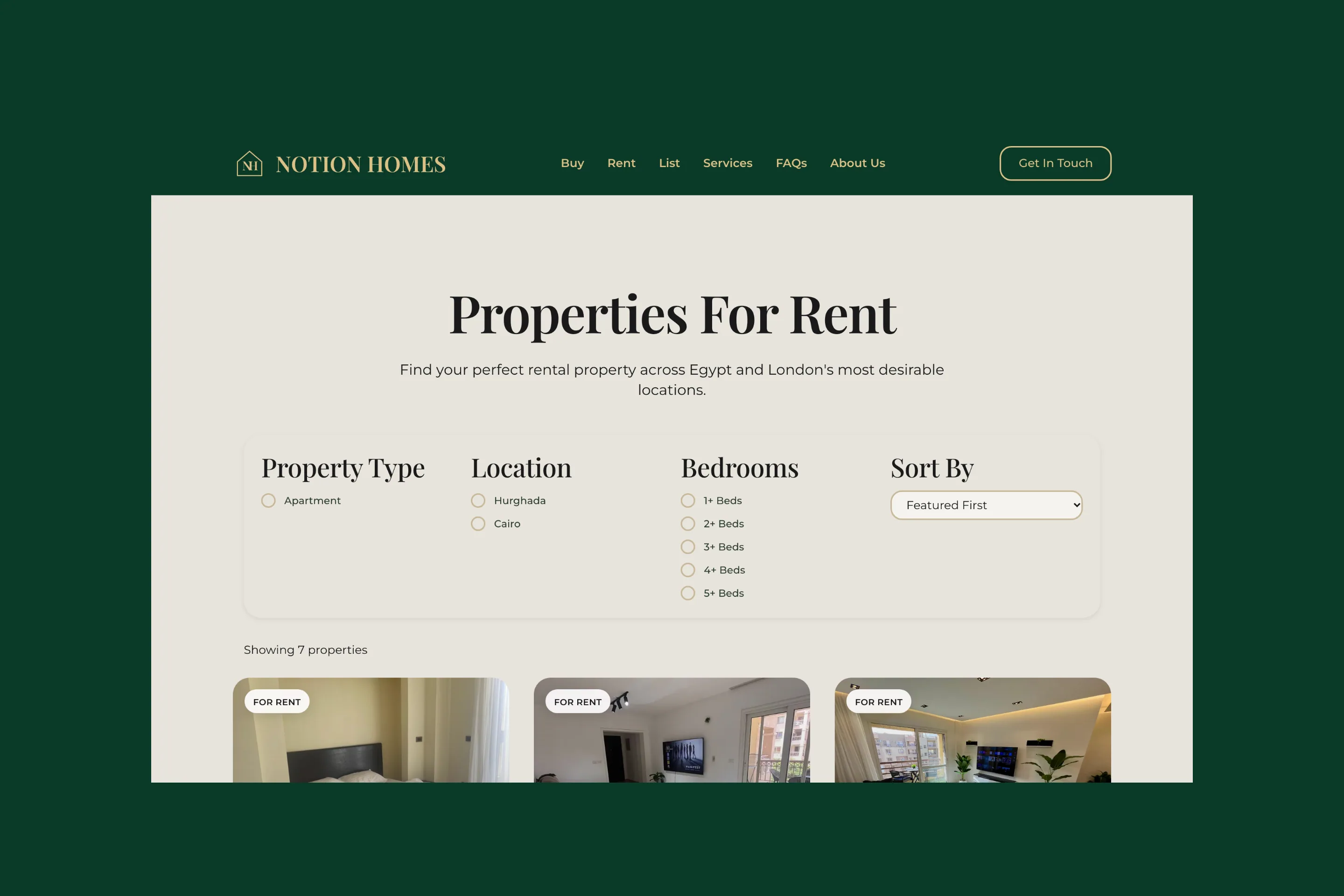 Notion Homes: another page on a desktop screen.